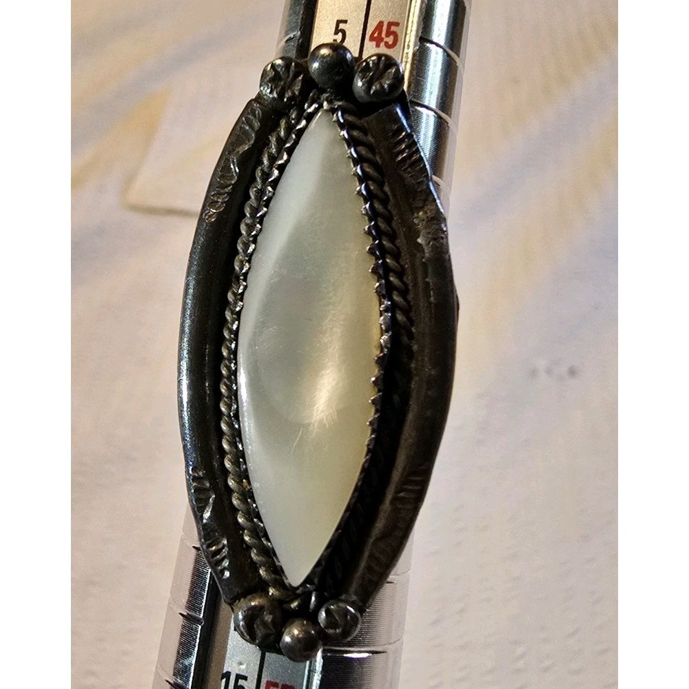 Vintage Navajo Sterling Silver Mother of Pearl Ring Size 5.5 Native American